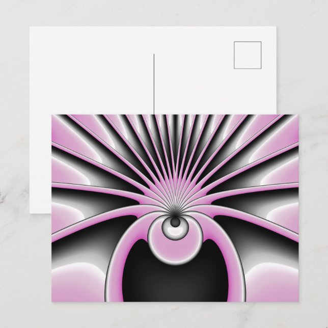 Carte Postale Motif d'art fractal Abstrait moderne (Devant / Derrière)