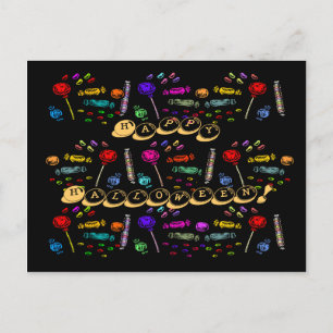 Carte Postale Motif de bonbons d'Halloween