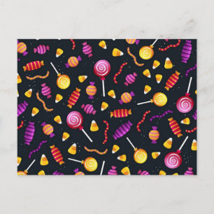 Carte Postale Motif de bonbons d'Halloween