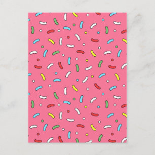 Carte Postale Motif de bonbons rose amusant