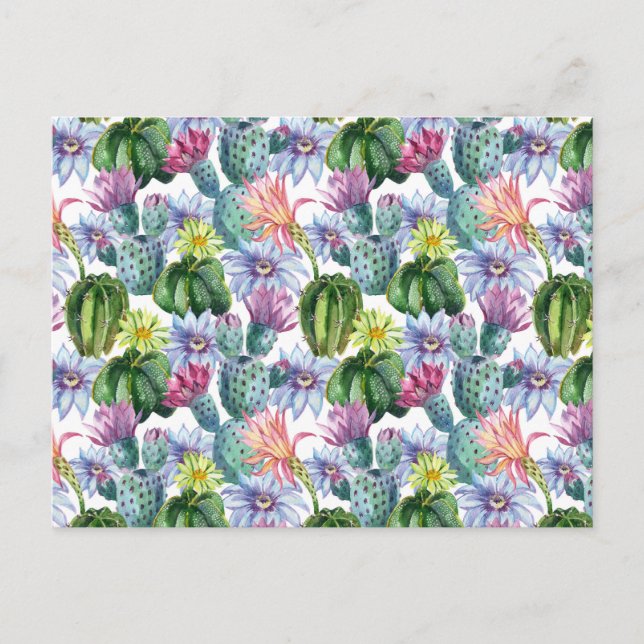 Carte Postale Motif de cactus aquarelle peint à la main (Devant)