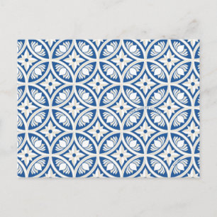 Carte Postale Motif de carreaux de lotus côtier - Le Lotus blanc