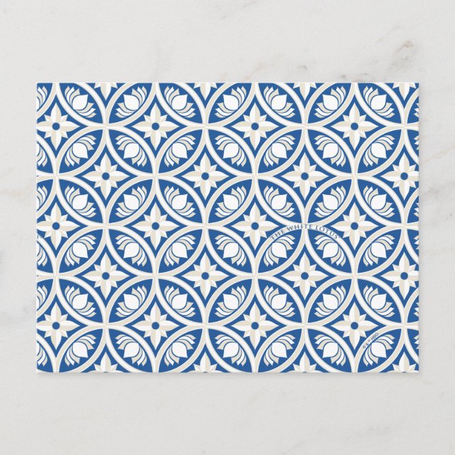 Carte Postale Motif de carreaux de lotus côtier - Le Lotus blanc (Devant)