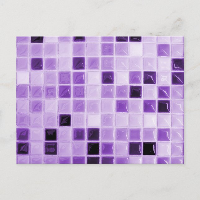 Carte Postale Motif de carreaux violets (Devant)