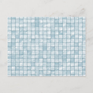 Carte Postale Motif de carrelage Pastel Aqua
