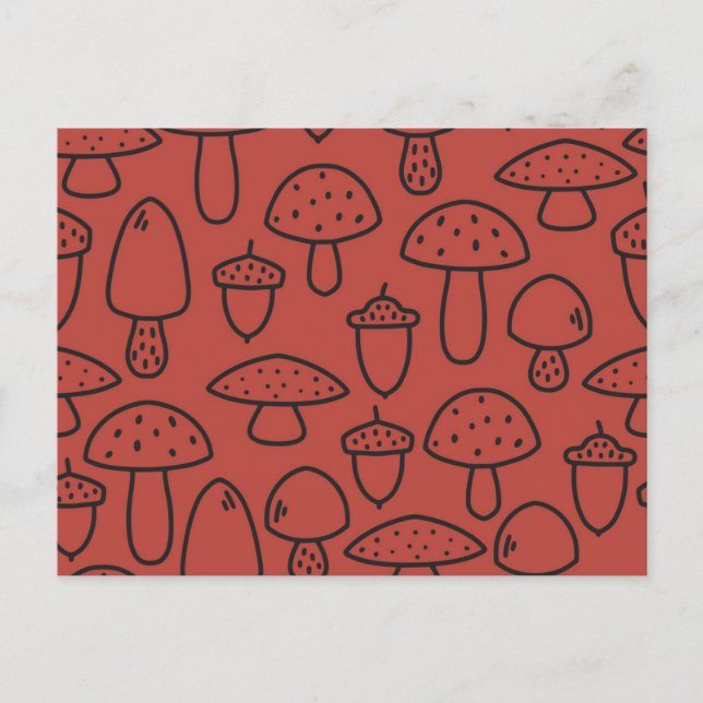 Carte Postale Motif de champignons (Devant)