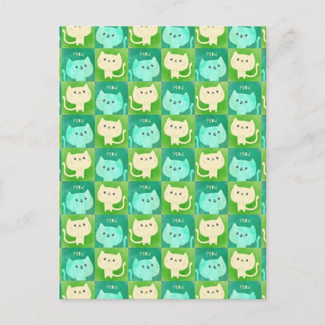 Carte Postale Motif de chats mignons (Devant)