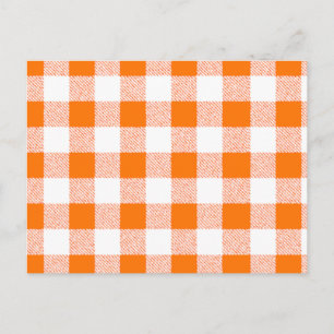 Carte Postale Motif de chèques Orange En vichy