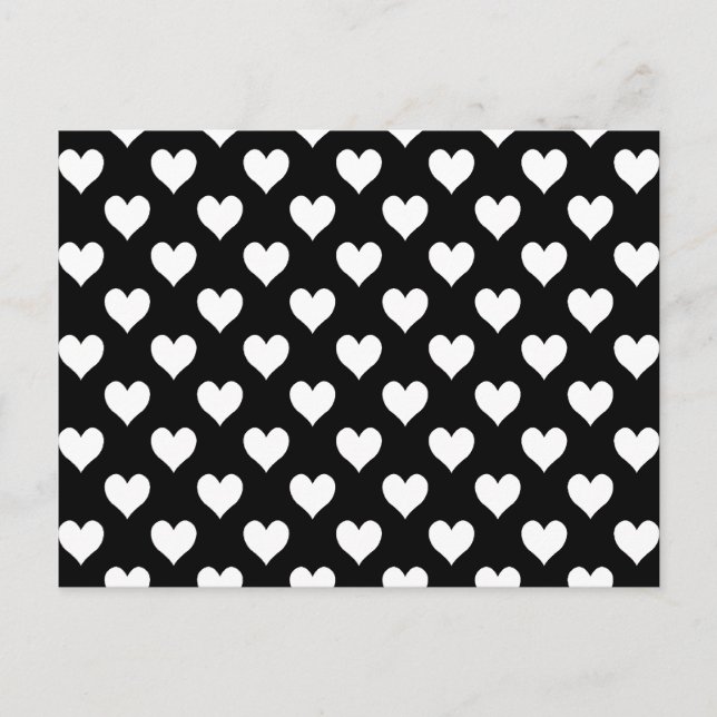 Carte Postale Motif de coeur noir et blanc (Devant)