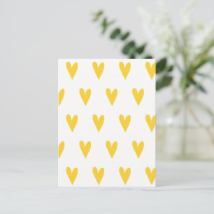 Carte postale Motif de Coeurs Jaunes mignons