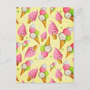 Carte Postale Motif de crème glacée