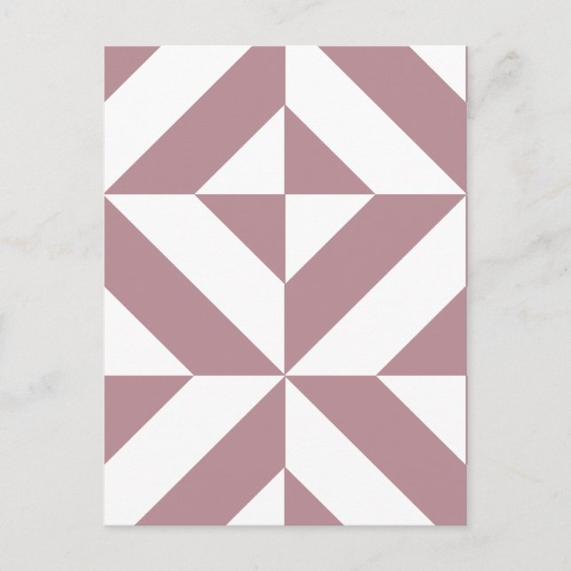Carte Postale Motif de cube géométrique Mauve foncé (Devant)