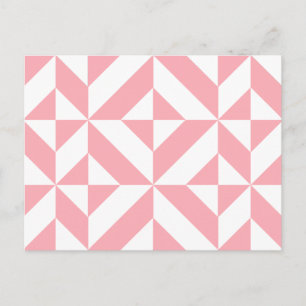 Carte Postale Motif de cube géométrique Melon rose