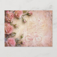 Motif de découpage de roses vintage rose