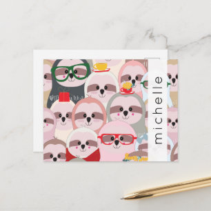 Carte Postale Motif De Fentes, De Mignons Fentes, Votre Nom