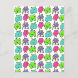 Carte Postale Motif de fesses de hamster colorées