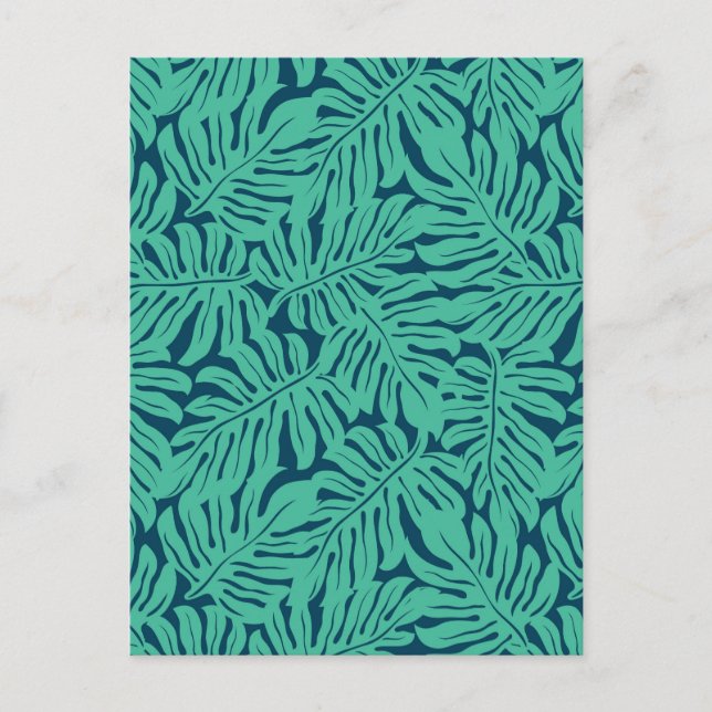 Carte Postale Motif de feuille tropicale Monstera (Devant)