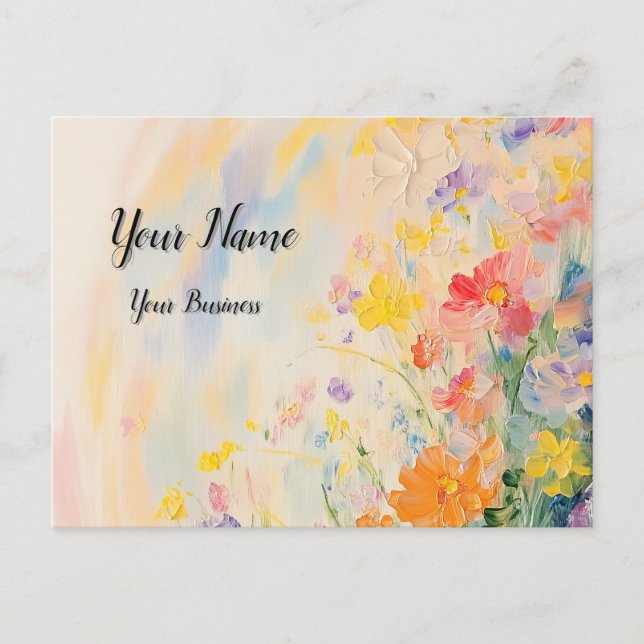 Carte Postale Motif de fleurs dans les peintures à l'huile (Devant)