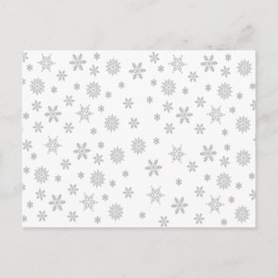 Carte Postale Motif de flocons de neige sur blanc