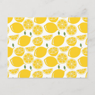 Carte Postale Motif de fruits de citron jaune