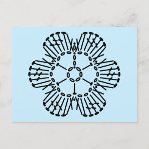 Carte Postale Motif de graphique de Crochet de fleurs - Arrière 