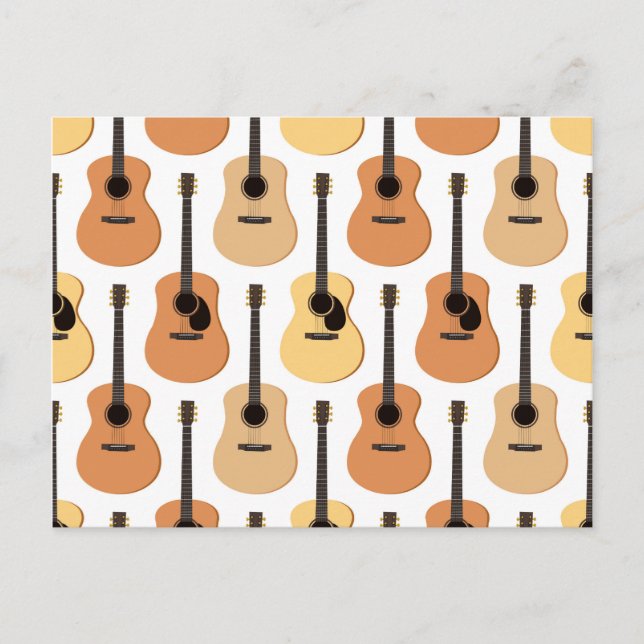 Carte Postale Motif de guitares acoustiques (Devant)