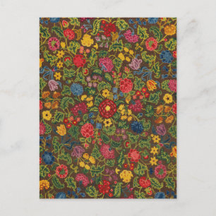Carte Postale Motif de jardin botanique antique vibrant