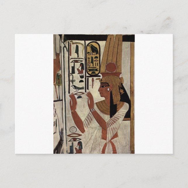 Carte Postale Motif de la déesse égyptienne hiéroglyphes (Devant)
