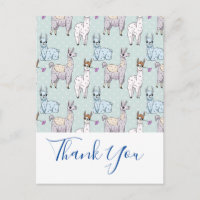 Motif de lama mignon sur des points de remerciemen