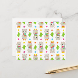 Carte Postale Motif de lamas, Lamas mignons, Alpagas, Cactus