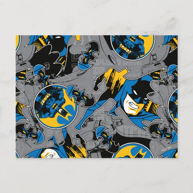 Carte Postale Motif de lancer à fond Batman (Devant)