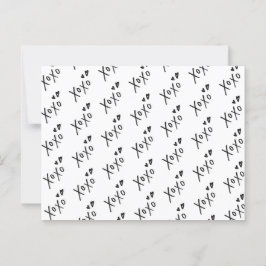 Carte Postale motif de lettres "XOXO" tiré à la main
