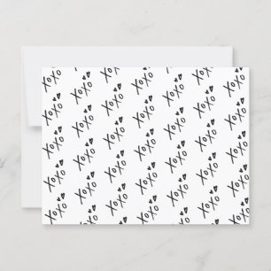 Carte Postale motif de lettres "XOXO" tiré à la main