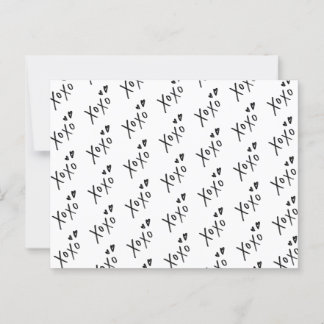 Carte Postale motif de lettres "XOXO" tiré à la main