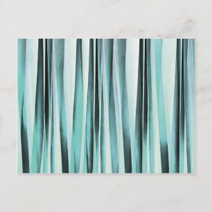 Carte Postale Motif de lignes rayées bleu cyan océan