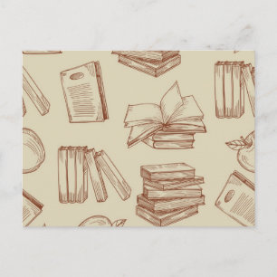 Carte Postale Motif de livre