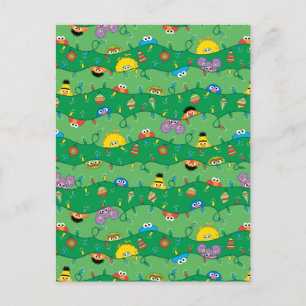 Carte Postale Motif de lumières de Noël de Sesame Street