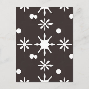 Carte Postale Motif de marguerite moderne noir et blanc
