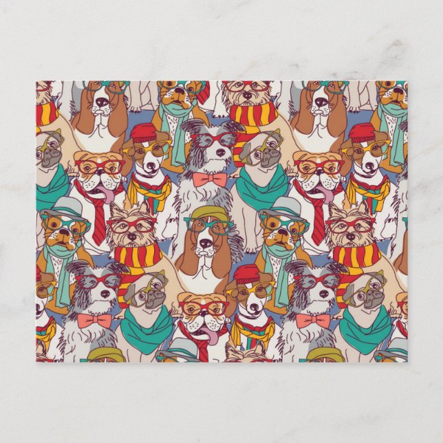 Carte Postale Motif de mode de marionnette mignonne (Devant)