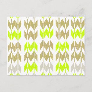Carte Postale Motif de néon abstrait tribal chevron géométrique