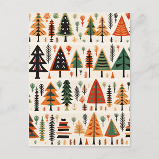 Carte Postale Motif de Noël d'art populaire scandinave