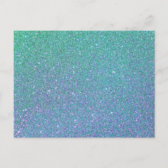 Carte Postale Motif de Parties scintillant Turquoise bleu vert t (Devant)