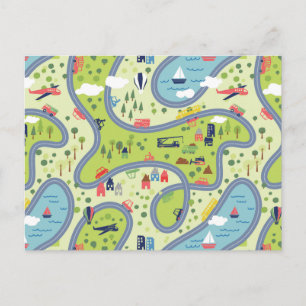 Carte Postale Motif de paysage pour enfants