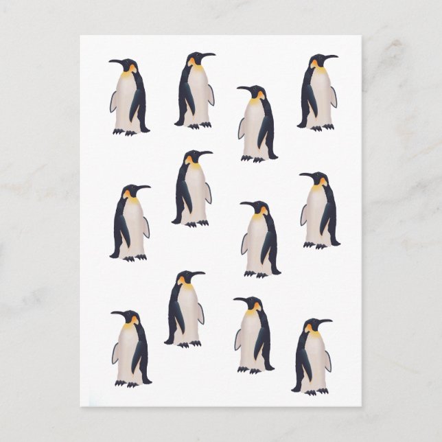 Carte Postale Motif de pingouins mignons (Devant)