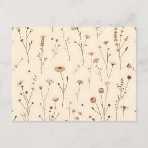 Carte Postale Motif de plante de fleur sauvage et de prairie san