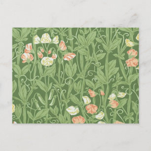 Carte Postale Motif de pois de senteur William Morris, botanique
