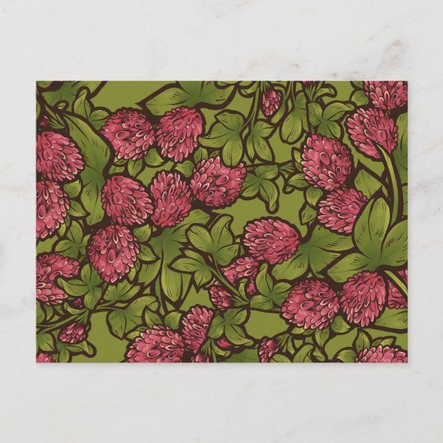 Carte Postale Motif de printemps de la fleur rouge (Devant)