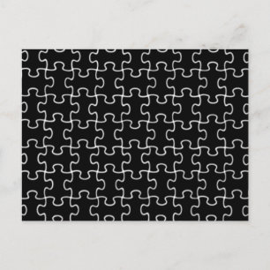 Carte Postale motif de puzzle noir