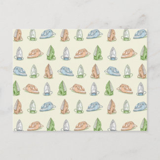 Carte Postale Motif de repassage de blanchisserie en fer