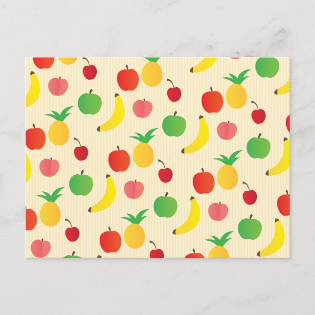 Carte Postale Motif de salade de fruits (Devant)